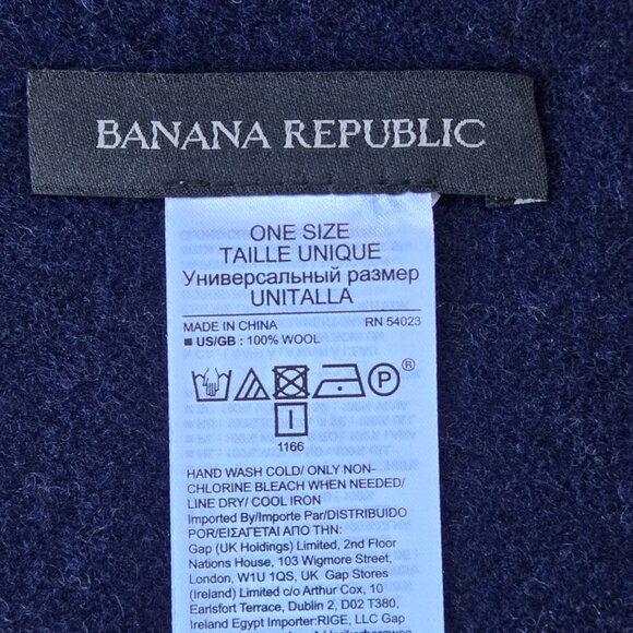 NWOT Banana Republic Wool Herringbone Scarf Grey Navy - Picture 4 of 9